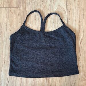 Beyond Yoga Charcoal Racerback Crop Tank with built-in bra, M